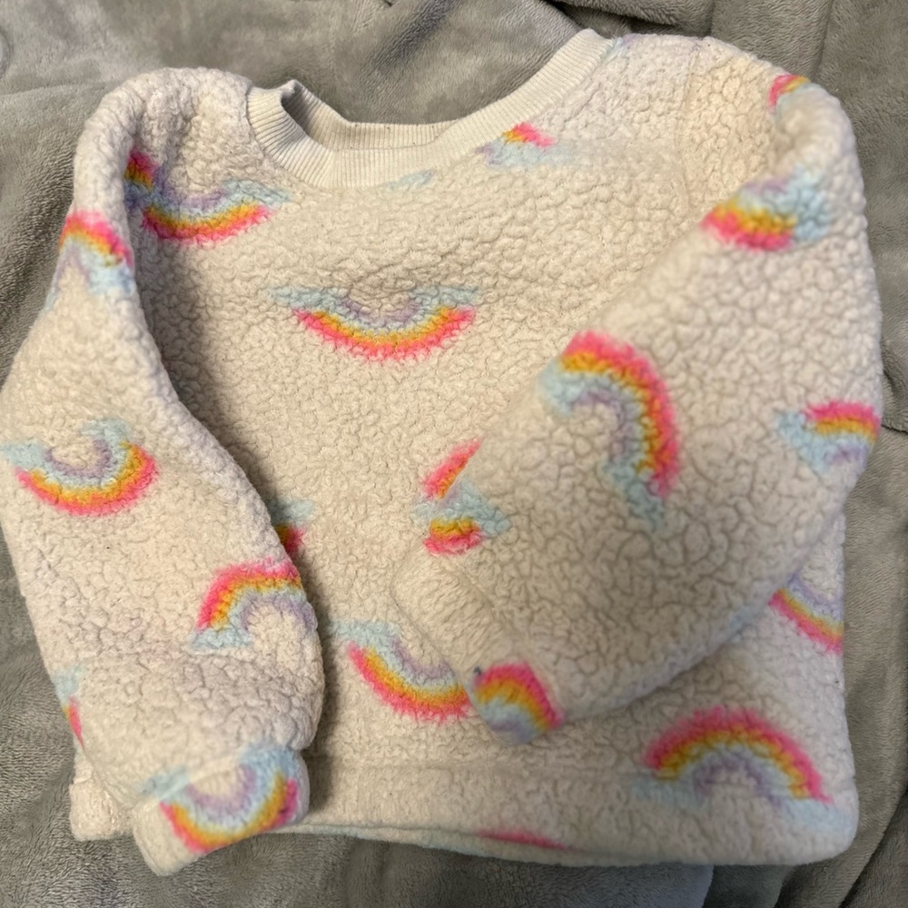 Cat and Jack rainbow Sherpa sweater